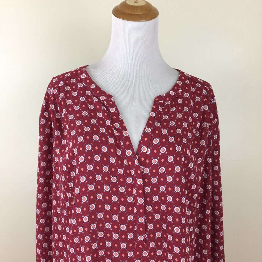 NWT NYDJ NOT YOUR DAUGHTERS JEANS Multi-Color 3/4 Perfect Blouse Shirt - Picture 5 of 11